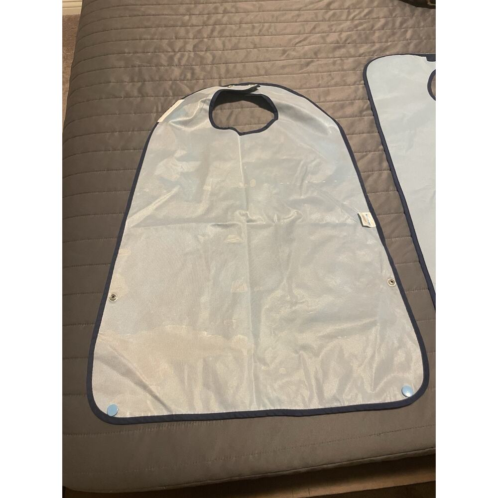 2 Self Aiding Adult Waterproof Bib Clothing Protectors Elderly Special Needs - Picture 7 of 12